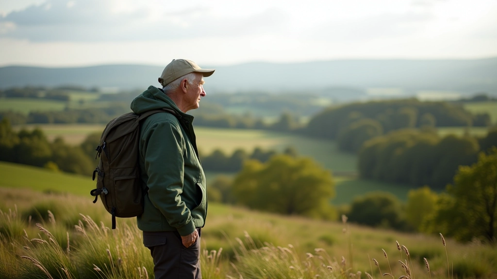 A walker enjoying views from a Tipperary trail vantage point